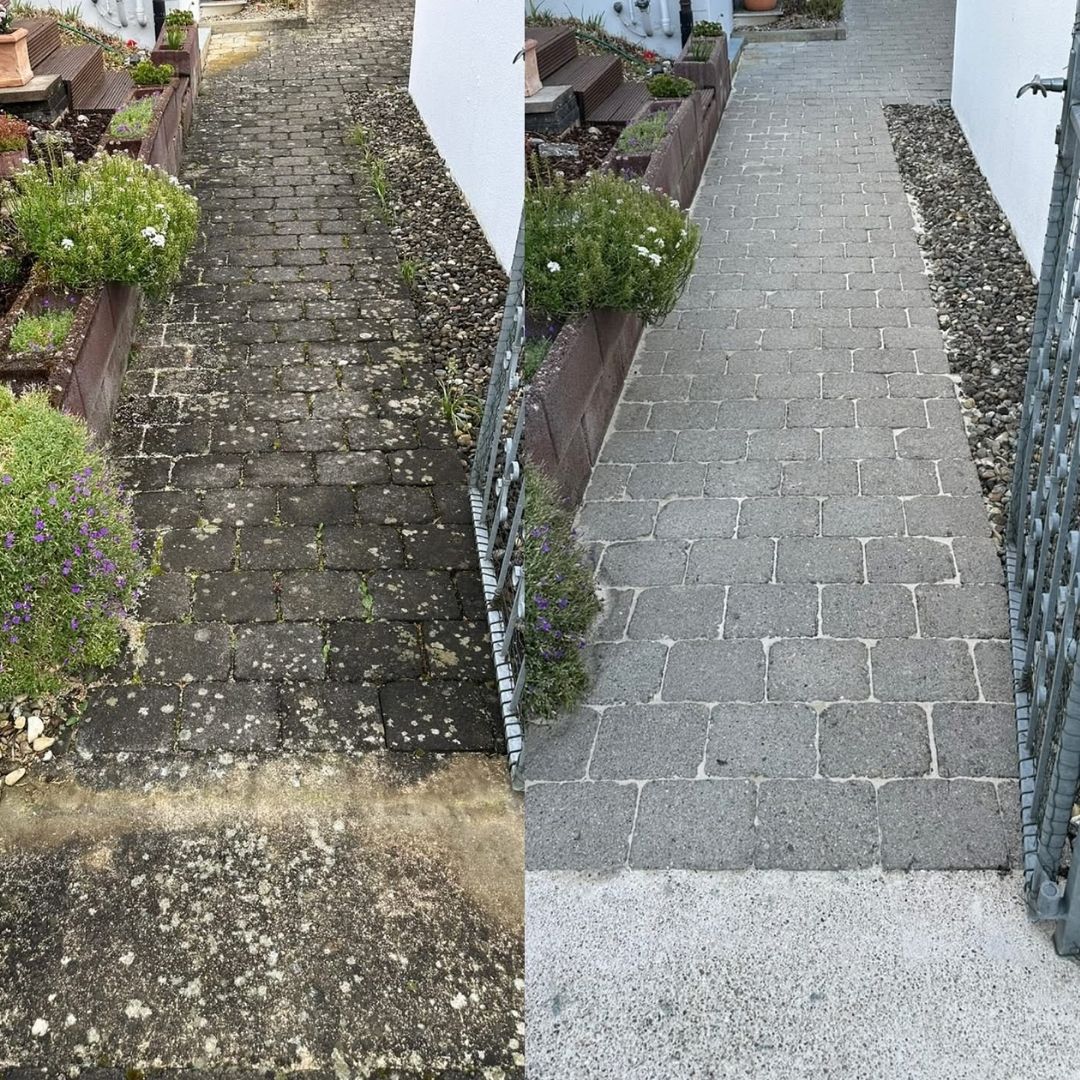 Pflasterreinigung Ulm Vorher Nachher Alb-Donau-Kreis