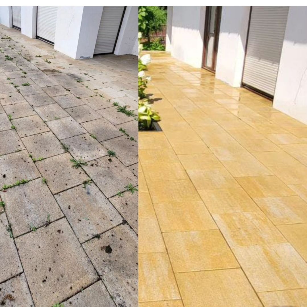 Hofeinfahrt reinigen lassen Laupheim Hochdruckreinigung